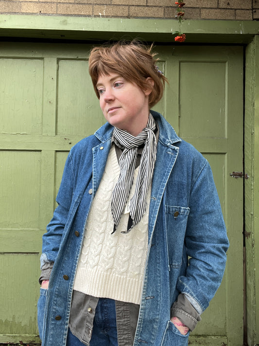 Bunny Ears -  Merino and Silk Scarf