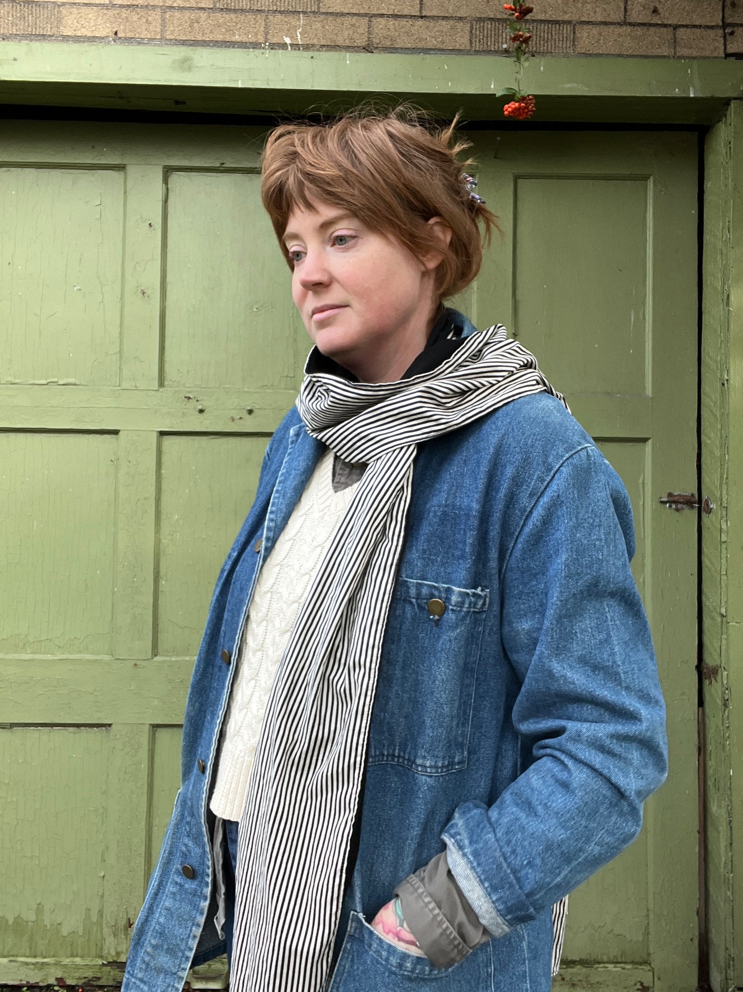 Long Scarf -  Merino and Silk Scarf