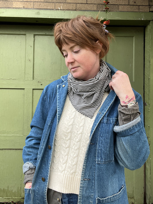 Kerchief style -  Merino and Silk Scarf
