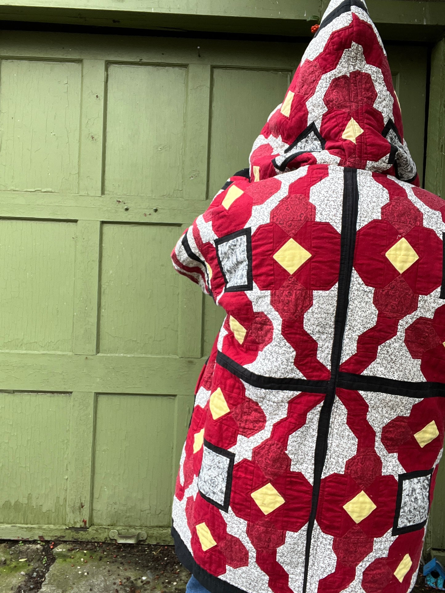 "Hood in the Woods" - Hooded Quilt Coat -L/XL