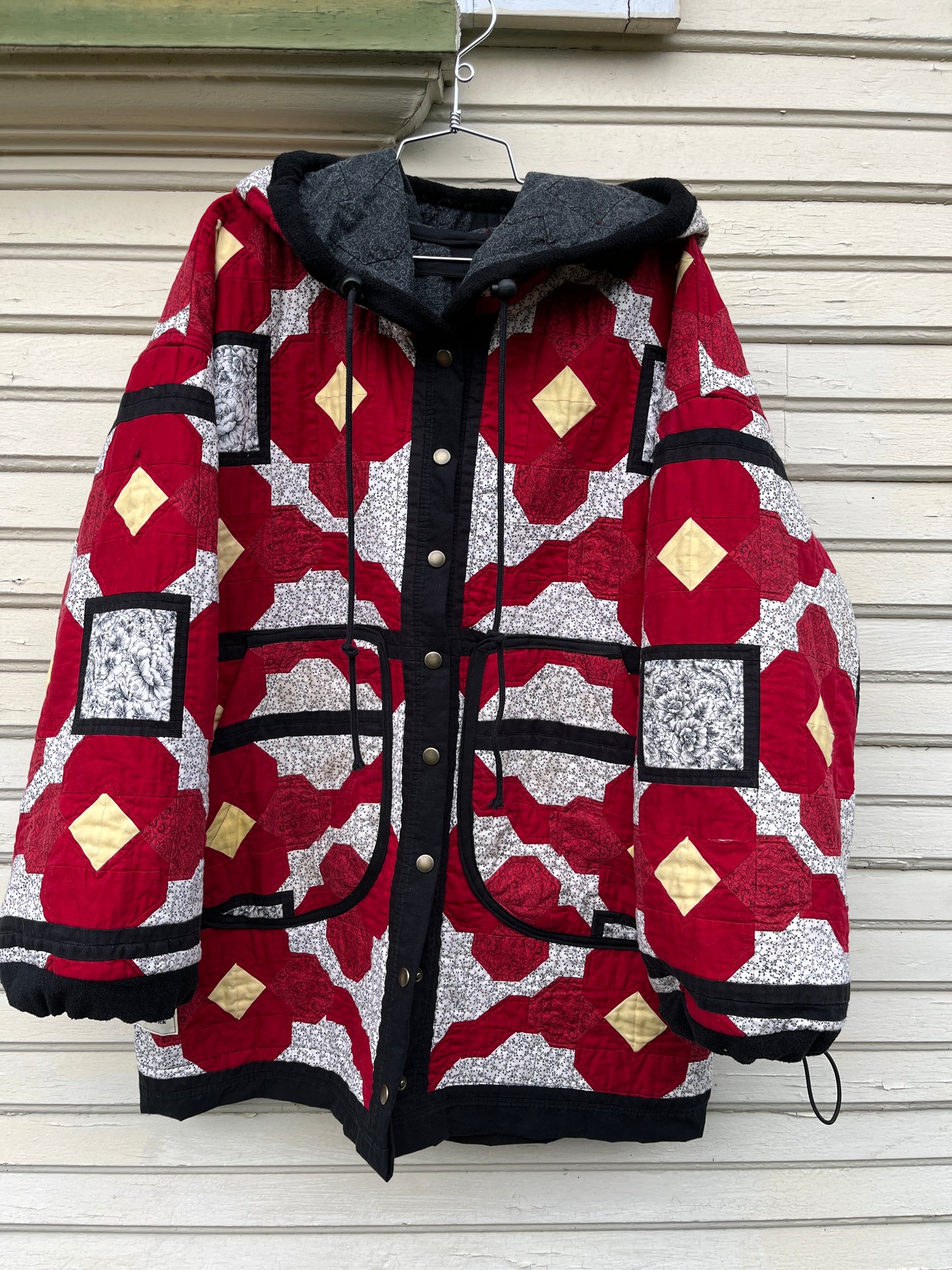 "Hood in the Woods" - Hooded Quilt Coat -L/XL