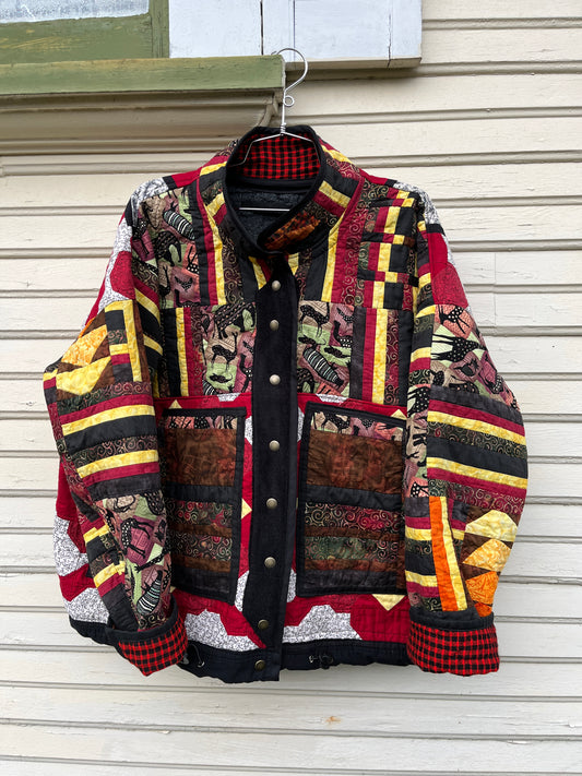 "Forest Walk"- Quilt Coat -XL