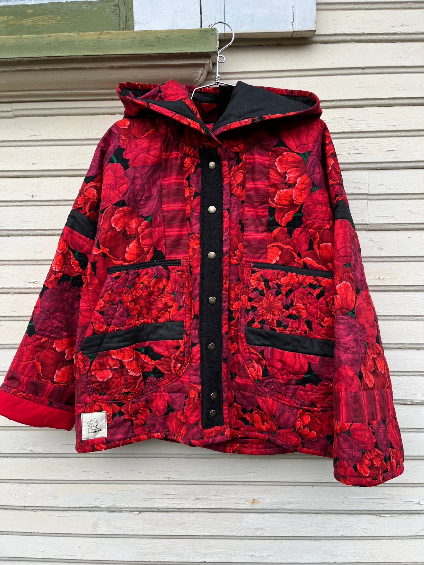 "To Grandmother's House" Hooded Quilt Coat - XL