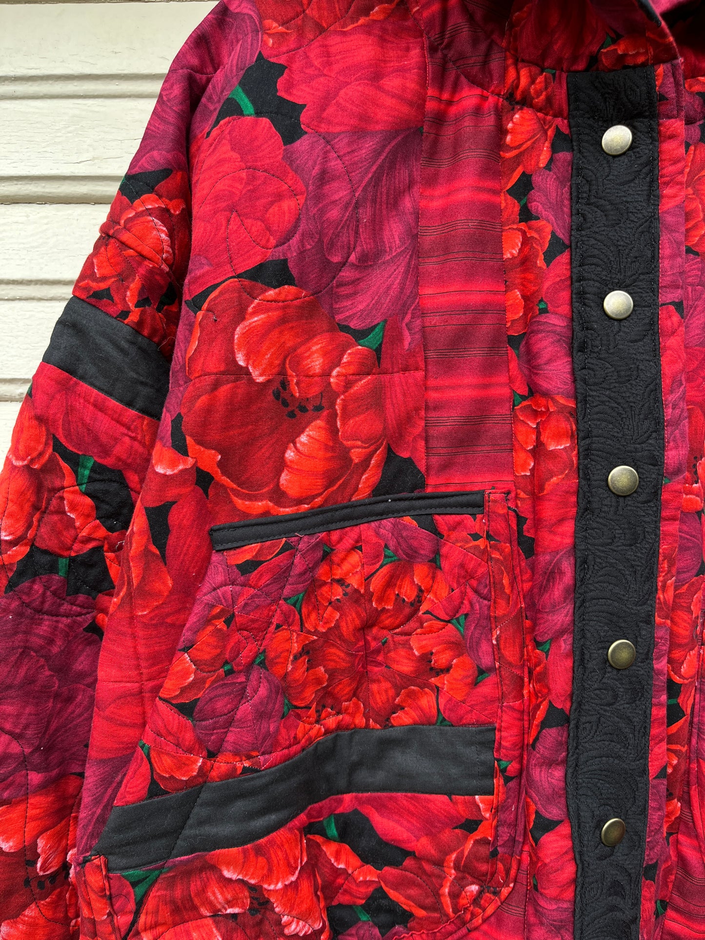 "To Grandmother's House" Hooded Quilt Coat - XL