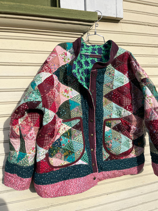 "Tangled Triangles" Quilt Coat - 2XL