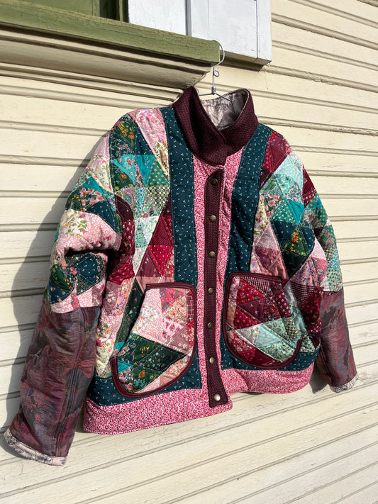 "Tangled Triangles" Quilt Coat - M