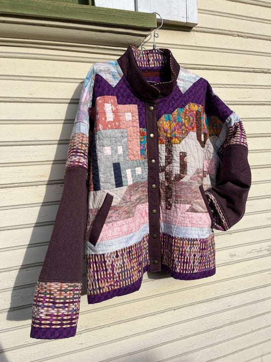 "Spring Sunset" Quilt Coat - XL