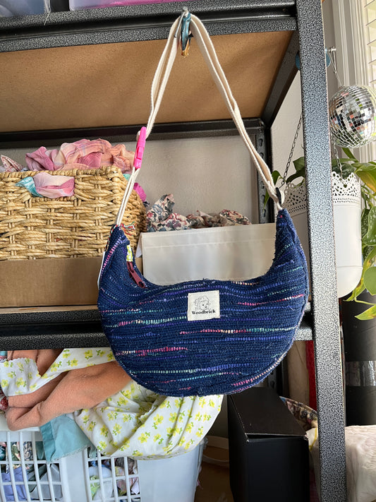 "Rainbow Rag Rug" miniCrescent Bag