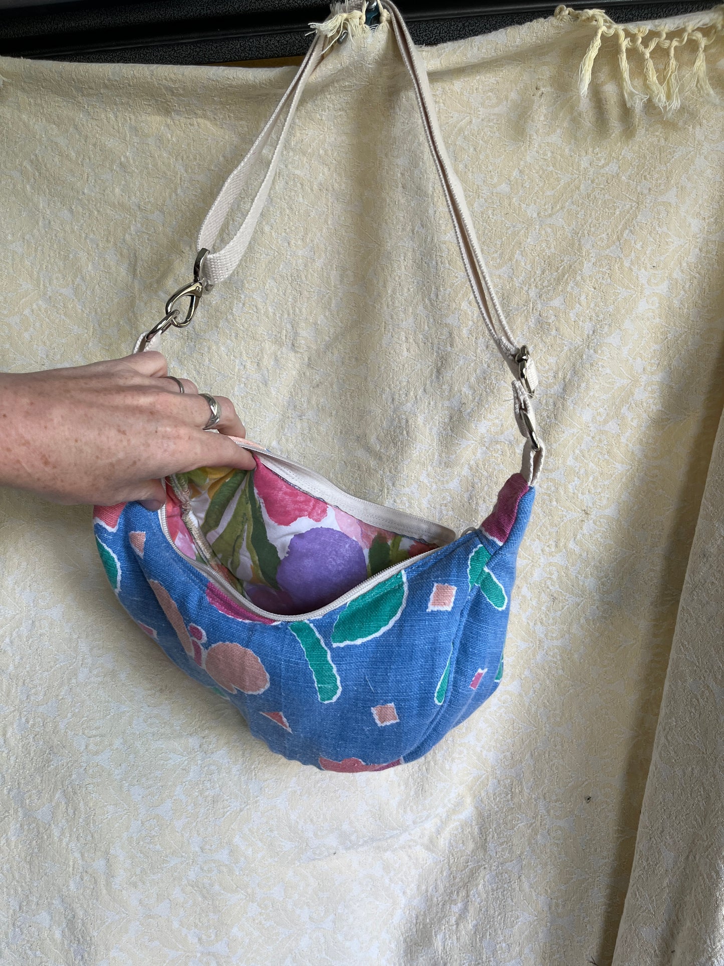 "Confetti Petals" miniCrescent Bag