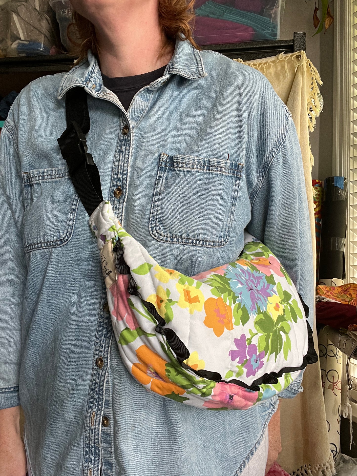 "Black Meadow" Classic Crescent Bag