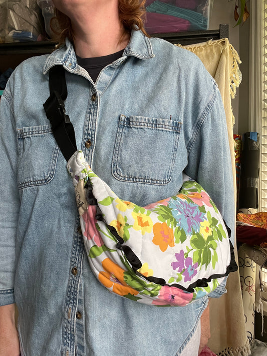 "Black Meadow" Classic Crescent Bag