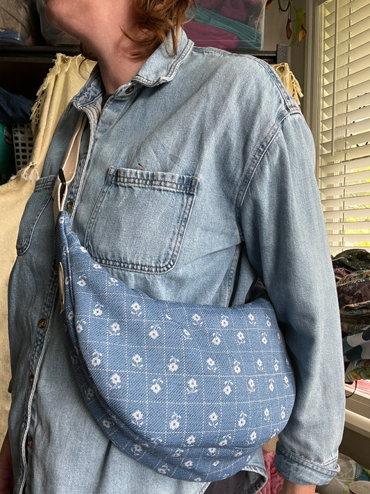"Dusty Daisies" Classic Crescent Bag
