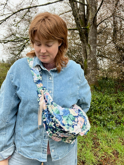 "Blue Rose Briar" Classic Crescent Bag