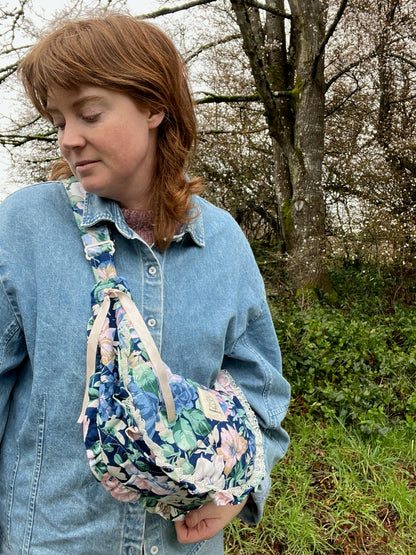 "Blue Rose Briar" Classic Crescent Bag