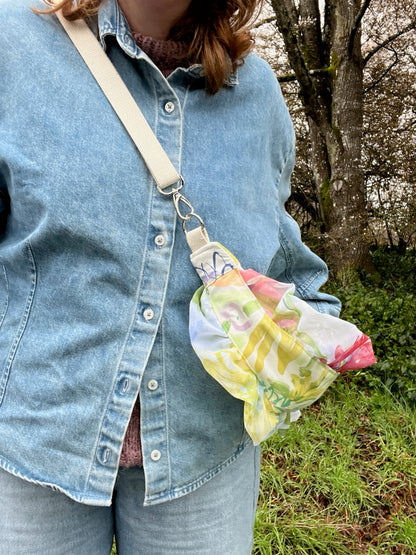 "Ruffled Posy" Sidekick Crescent Bag
