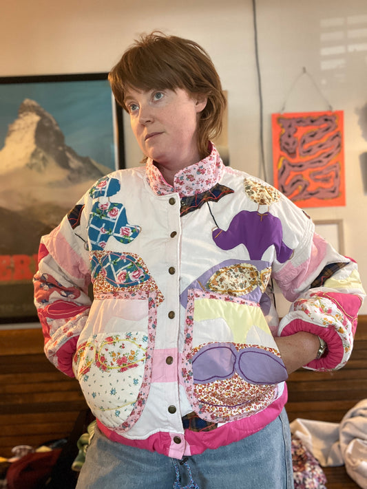 "Parasol Parade" Quilt Coat - L
