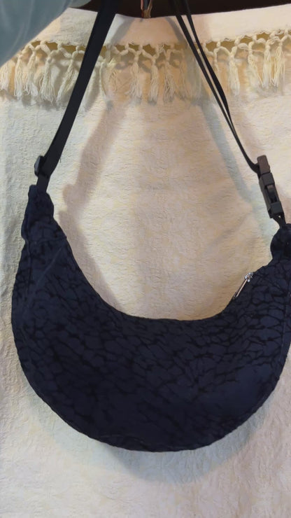 “Velvet crackle” Sidekick Crescent Bag