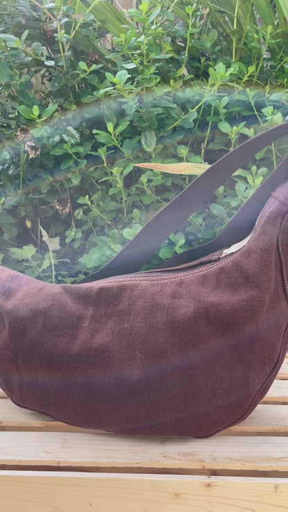 "Chocolate" Pocket Crescent Bag