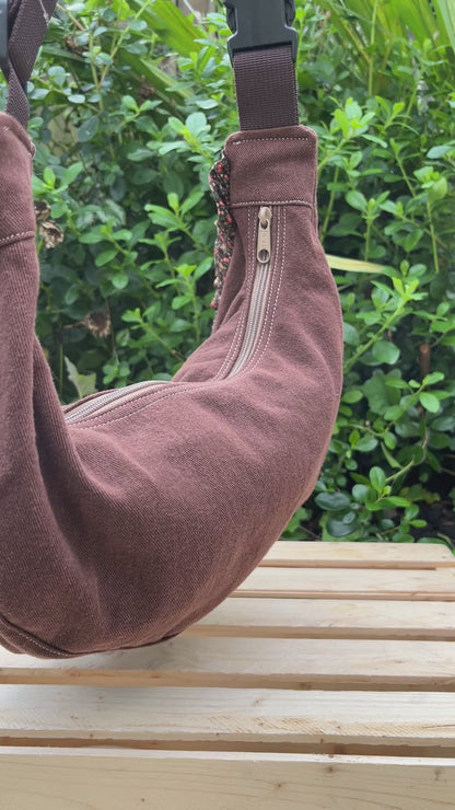"How now brown cow" Classic Crescent Bag
