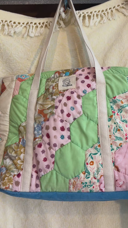 "Bloom Blue" tufted tote collab with Jake Pruim