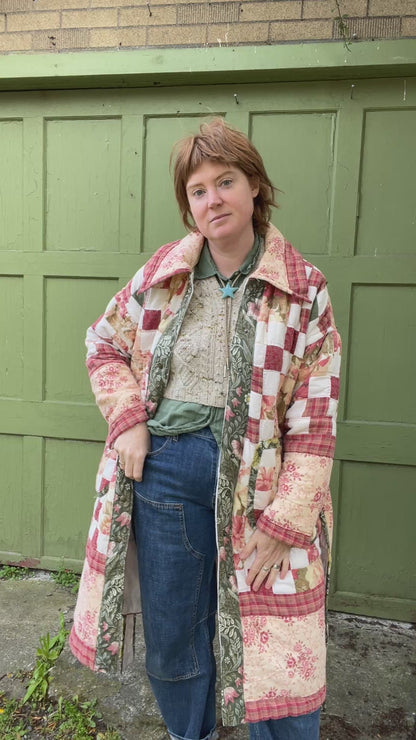 "New Growth" Upcycled Quilt Coat - XL