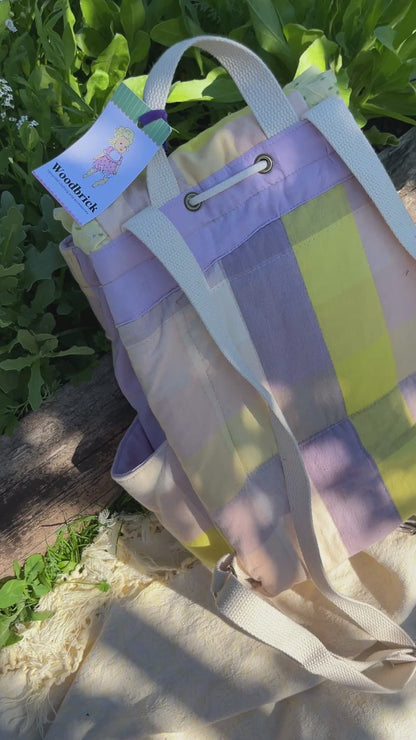 "Sunny Skies" Quilted Drawstring Backpack - Sample