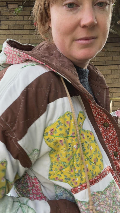 “Falling leaves” Quilt Coat - M/L