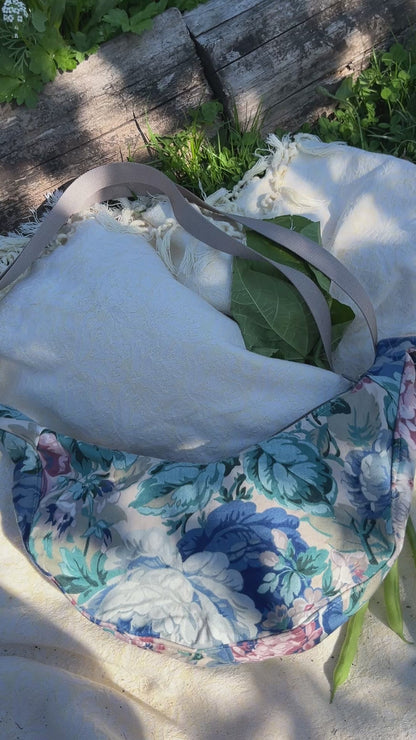 "Evening Shadows" Upcycled Sidekick Crescent Bag