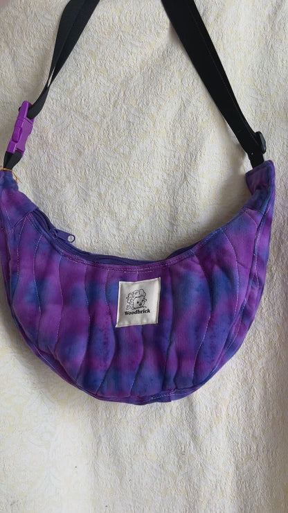 "Purple Swirl" miniCrescent Bag
