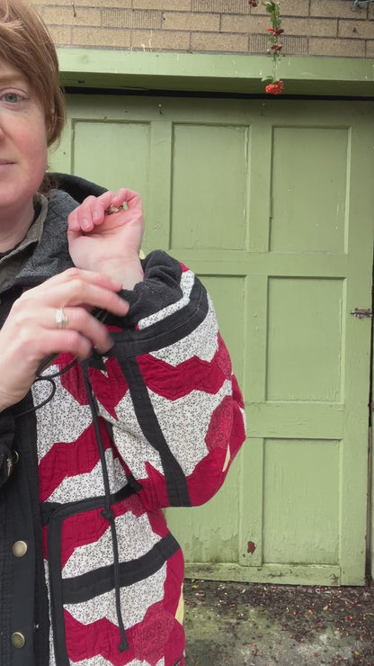 "Hood in the Woods" - Hooded Quilt Coat -L/XL