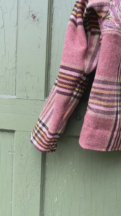 "Cottage Garden" Upcycled Wool Chore Coat - M