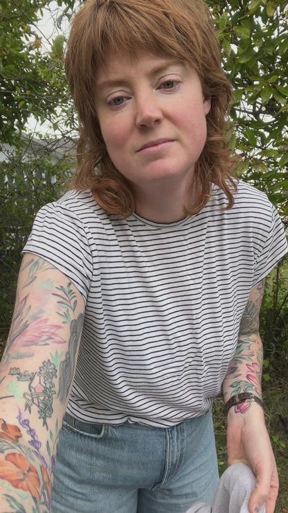 “Cropped heart” Upcycled Sweater - M